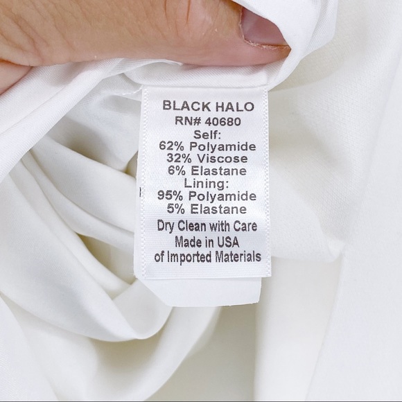 Black Halo Womens 8 Madigan Sheath Dress Off Shoulder Soft Knit Stretchy White - Picture 10 of 12